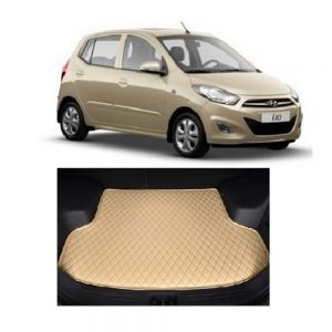 7D Car Trunk/Boot/Dicky PU Leatherette Mat for i10 Old  - Beige